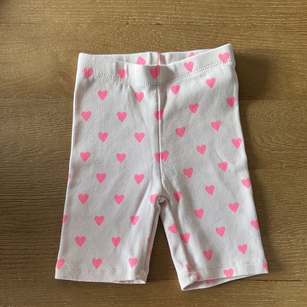 Zara Kids Toddler Shorts with Pink Heart Print, Size 4